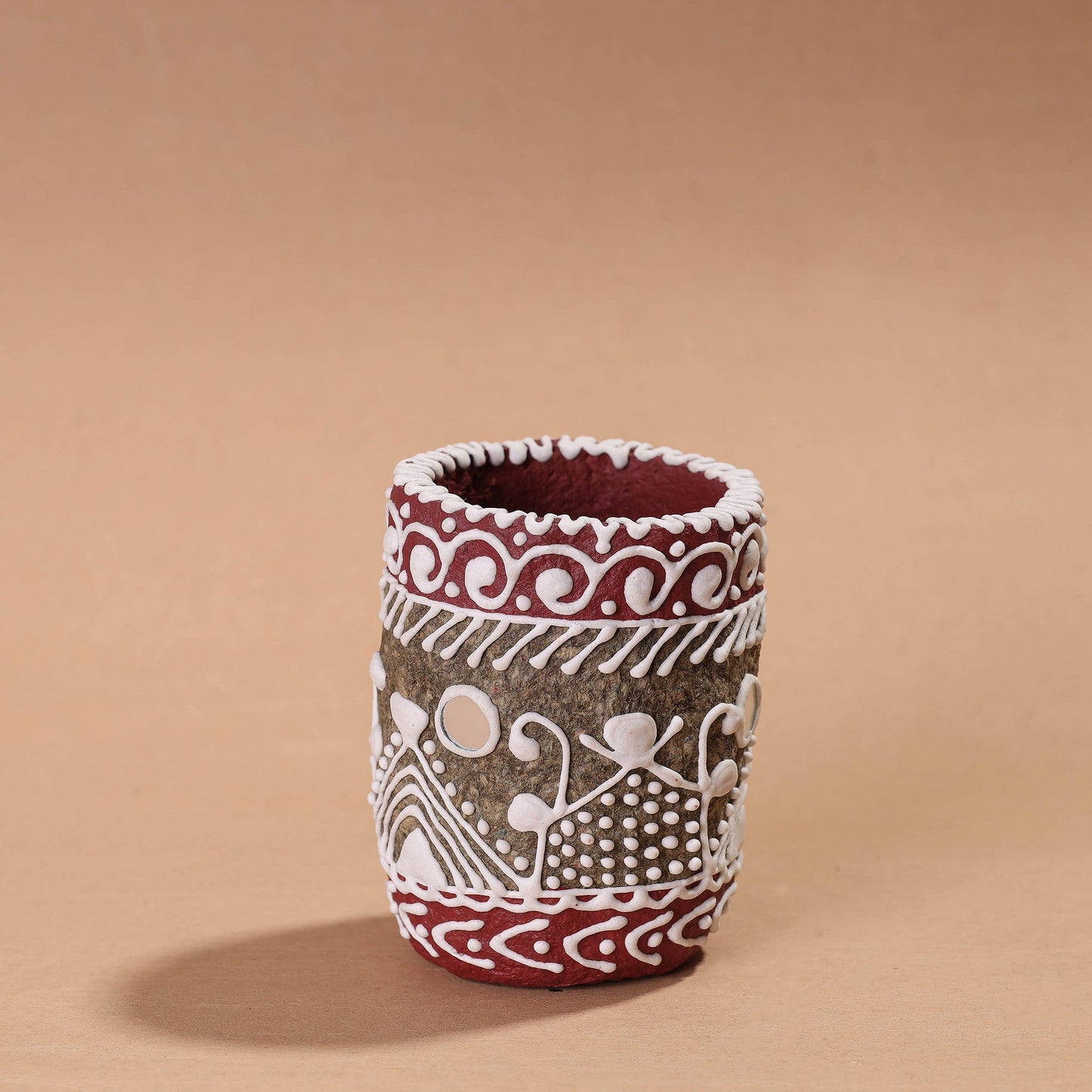  Mandana Art Handpainted Paper Mache Pen Stand 