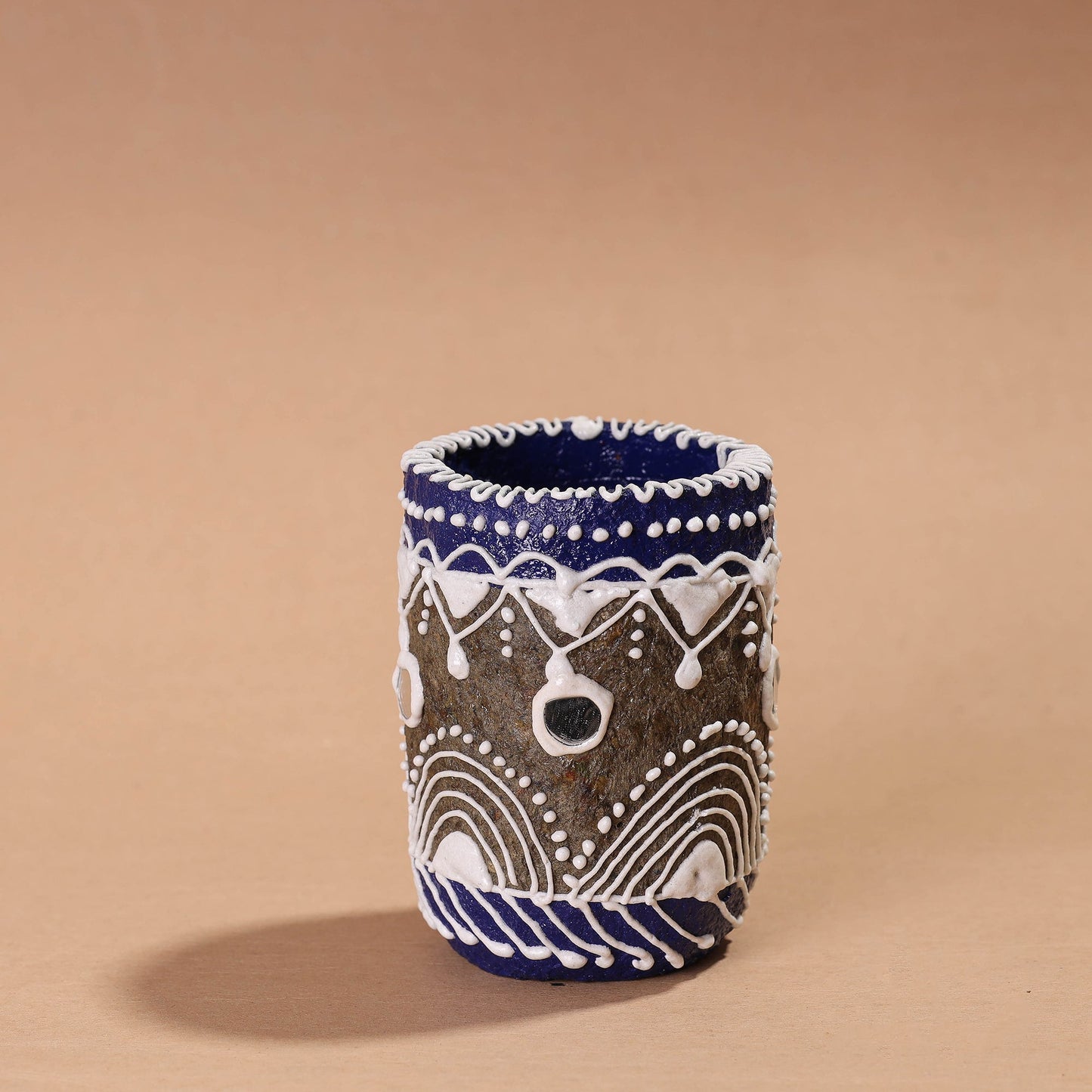  Mandana Art Handpainted Paper Mache Pen Stand 