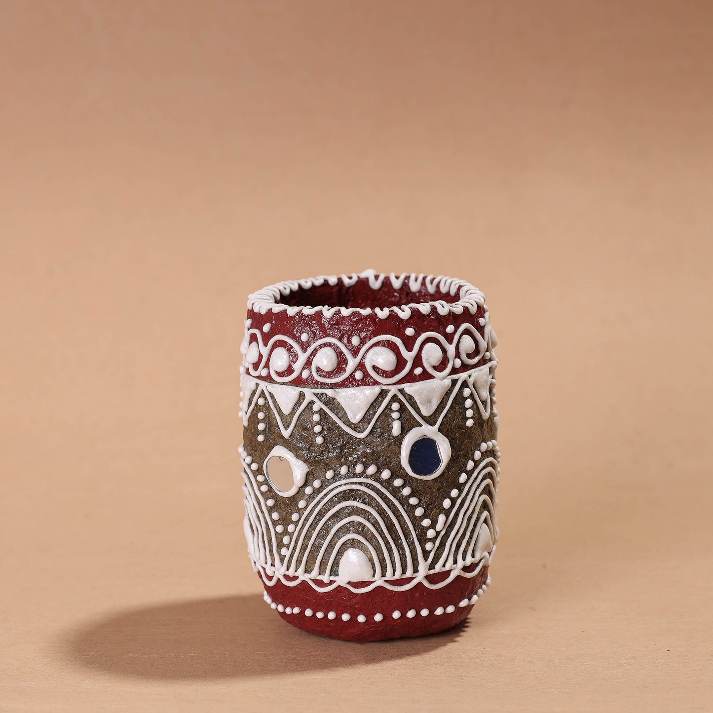  Mandana Art Handpainted Paper Mache Pen Stand 