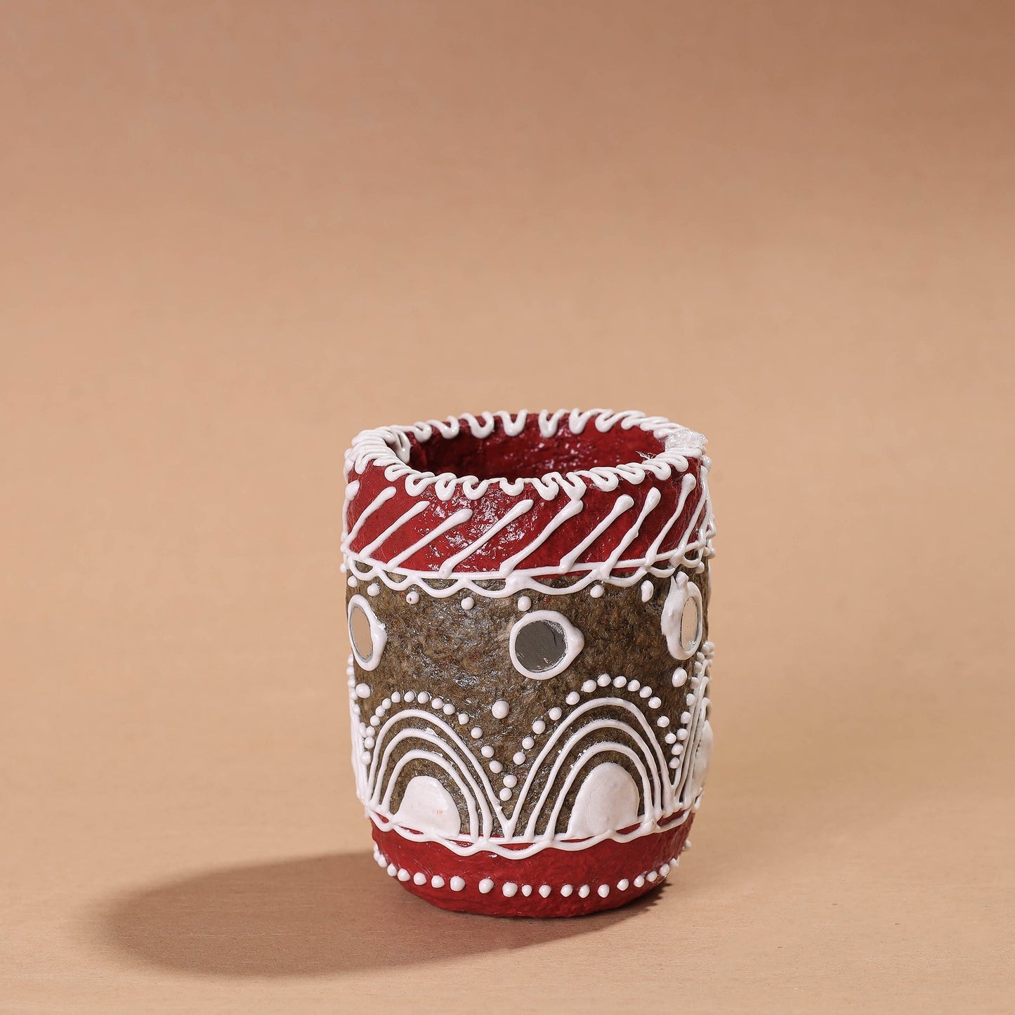  Mandana Art Handpainted Paper Mache Pen Stand 