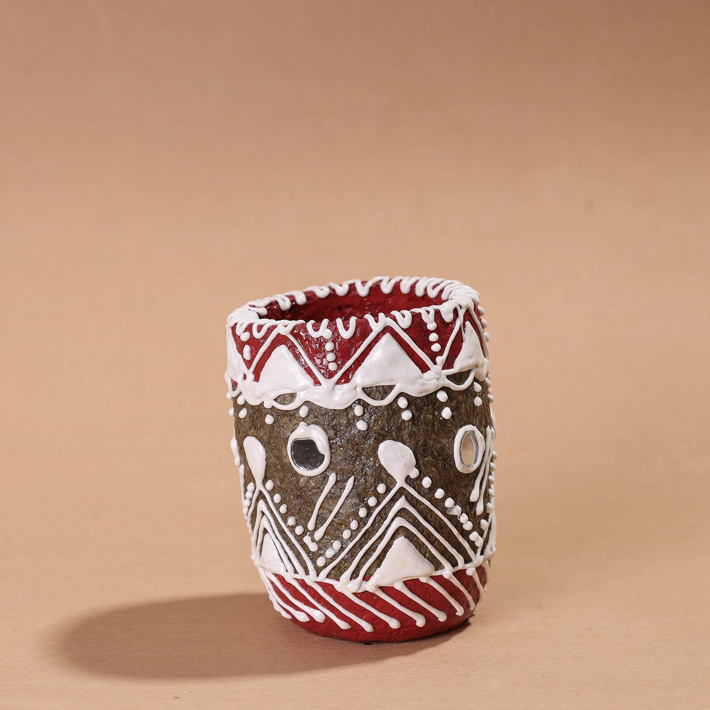  Mandana Art Handpainted Paper Mache Pen Stand 