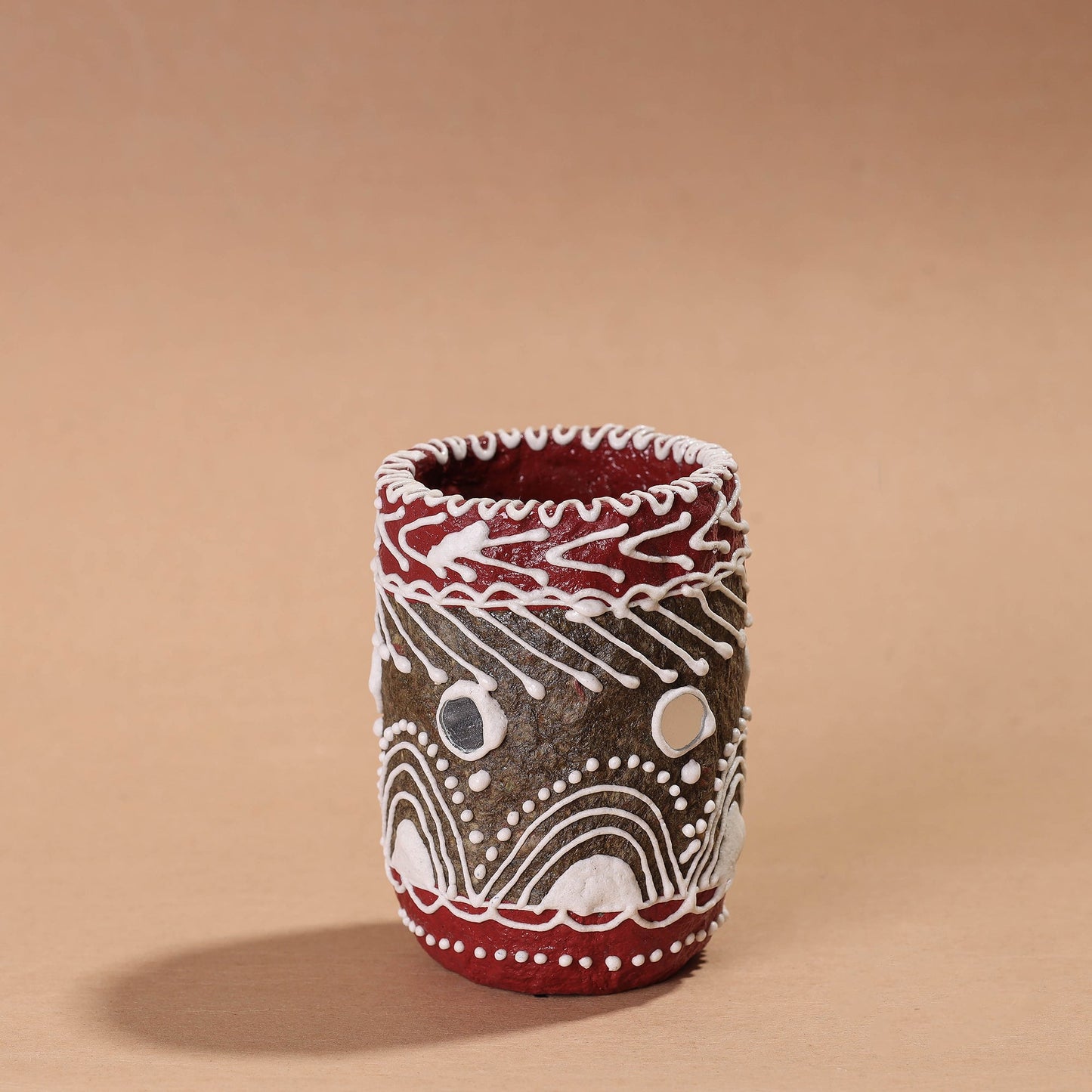  Mandana Art Handpainted Paper Mache Pen Stand 