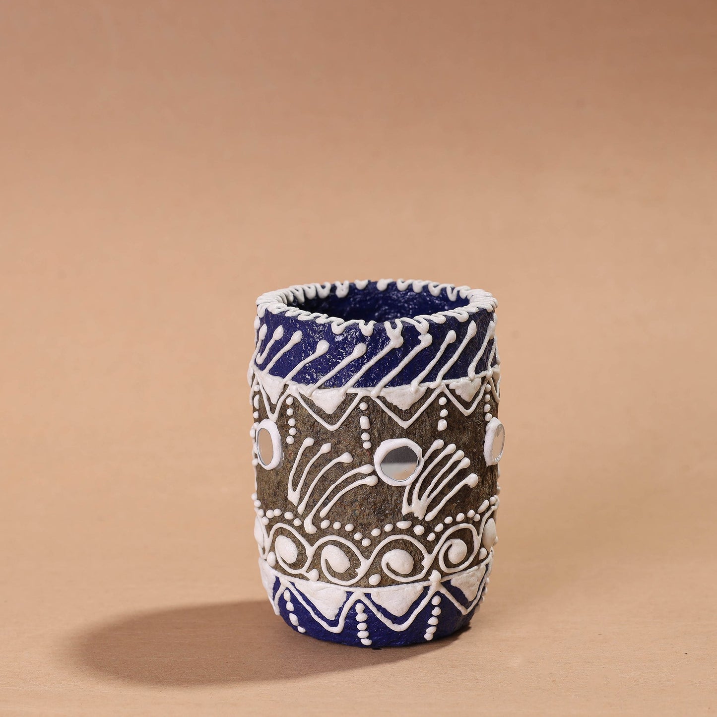  Mandana Art Handpainted Paper Mache Pen Stand 