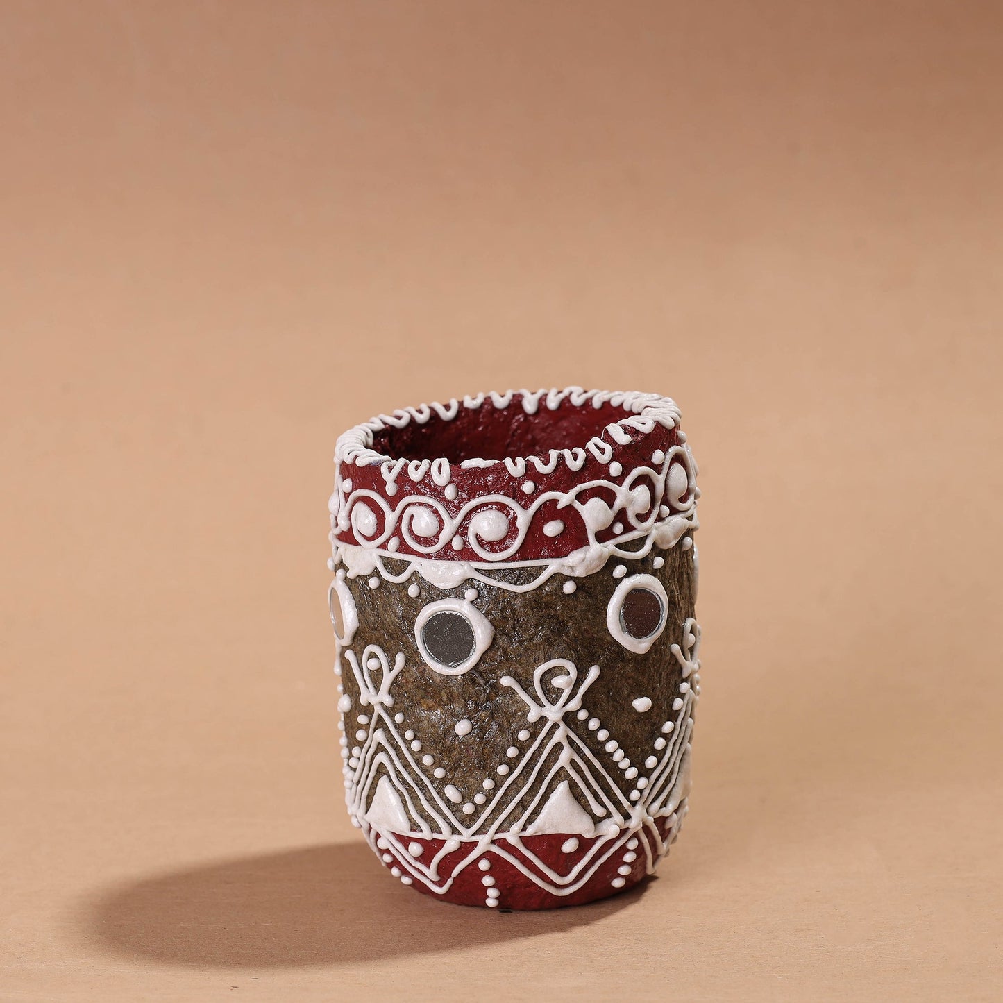  Mandana Art Handpainted Paper Mache Pen Stand 