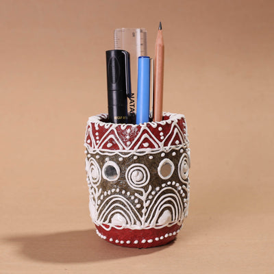  Mandana Art Handpainted Paper Mache Pen Stand 