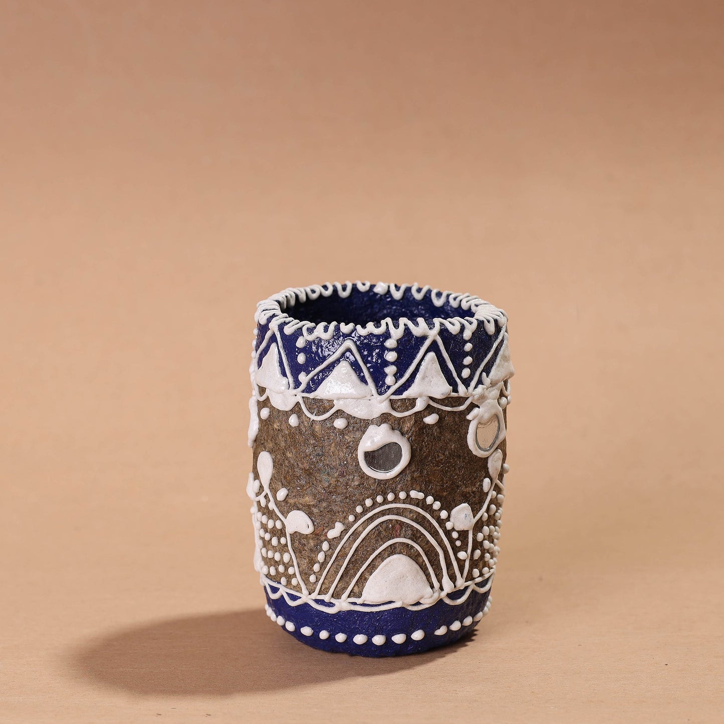  Mandana Art Handpainted Paper Mache Pen Stand 