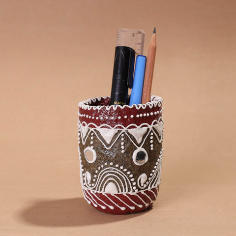  Mandana Art Handpainted Paper Mache Pen Stand 
