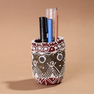  Mandana Art Handpainted Paper Mache Pen Stand 
