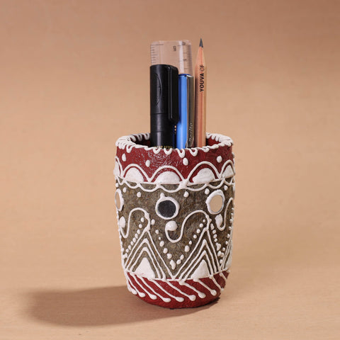  Mandana Art Handpainted Paper Mache Pen Stand 