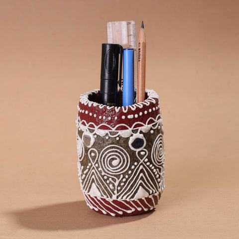  Mandana Art Handpainted Paper Mache Pen Stand 
