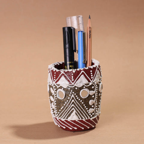  Mandana Art Handpainted Paper Mache Pen Stand 