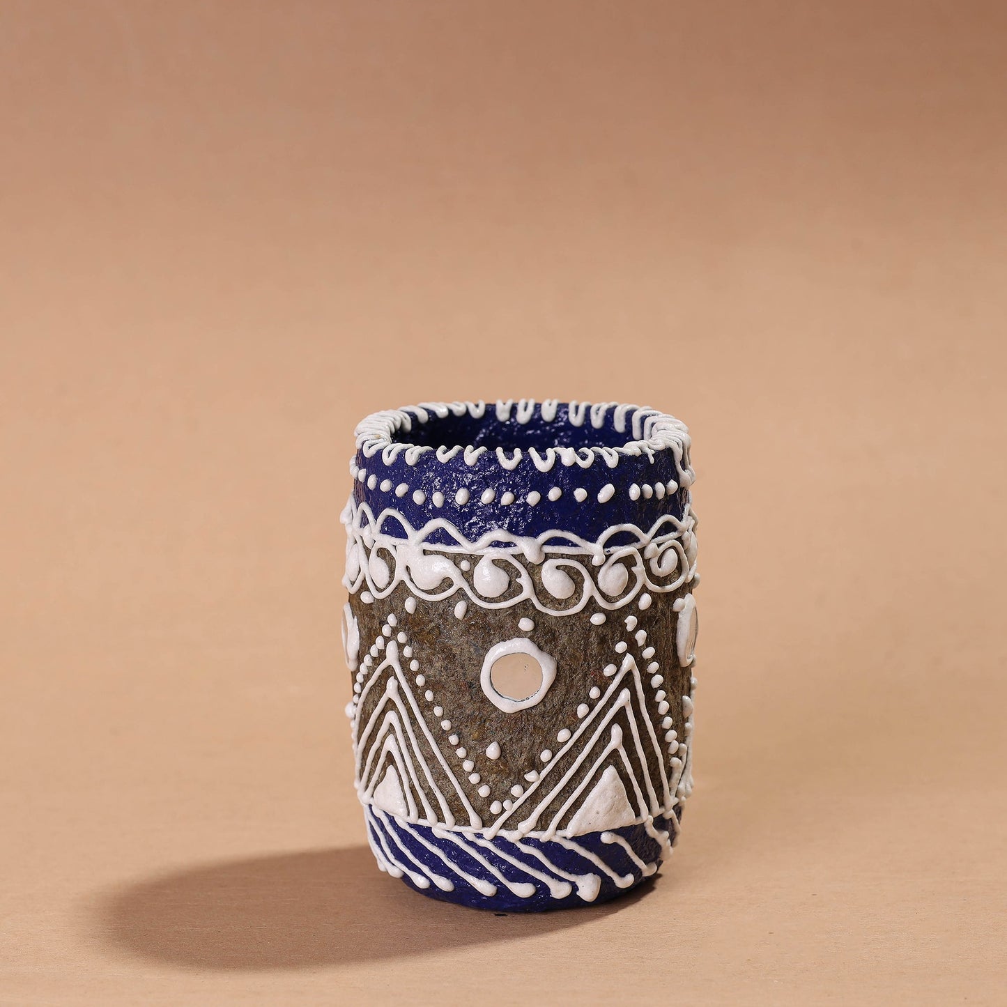  Mandana Art Handpainted Paper Mache Pen Stand 