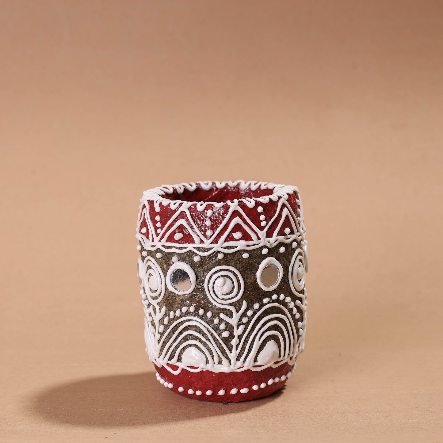  Mandana Art Handpainted Paper Mache Pen Stand 