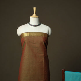 Mangalagiri cotton 3pc unstitched dress material with zari