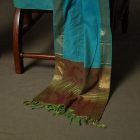 Mangalagiri cotton 3pc unstitched dress material with zari