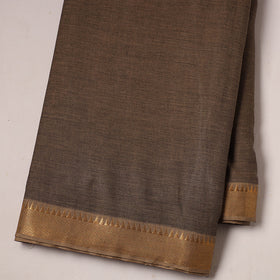  Brown Mangalagiri Cotton Fabric with Zari Border 
