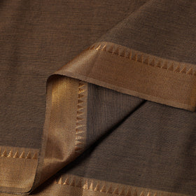  Brown Mangalagiri Cotton Fabric with Zari Border 