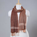 Brown - Mangalagiri Cotton Handloom Stole with Tassels