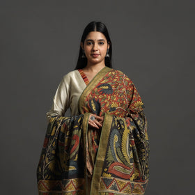 Brown - mangalagiri cotton handpainted pen work kalamkari