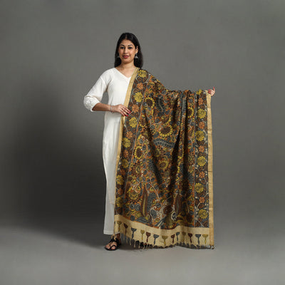 Brown - mangalagiri cotton handpainted pen work kalamkari