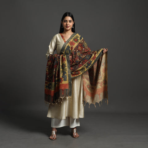 Brown - mangalagiri cotton handpainted pen work kalamkari