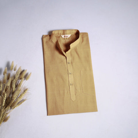 Brown - mangalagiri handloom cotton short kurta for men 15