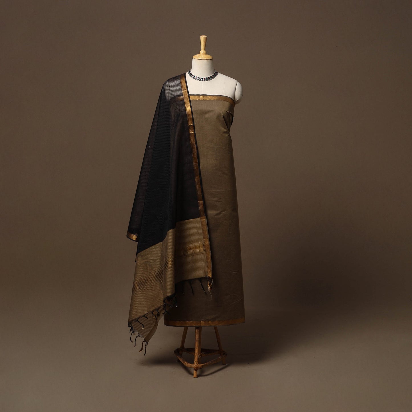 Mangalagiri natural dyed 3pc unstitched dress material 07