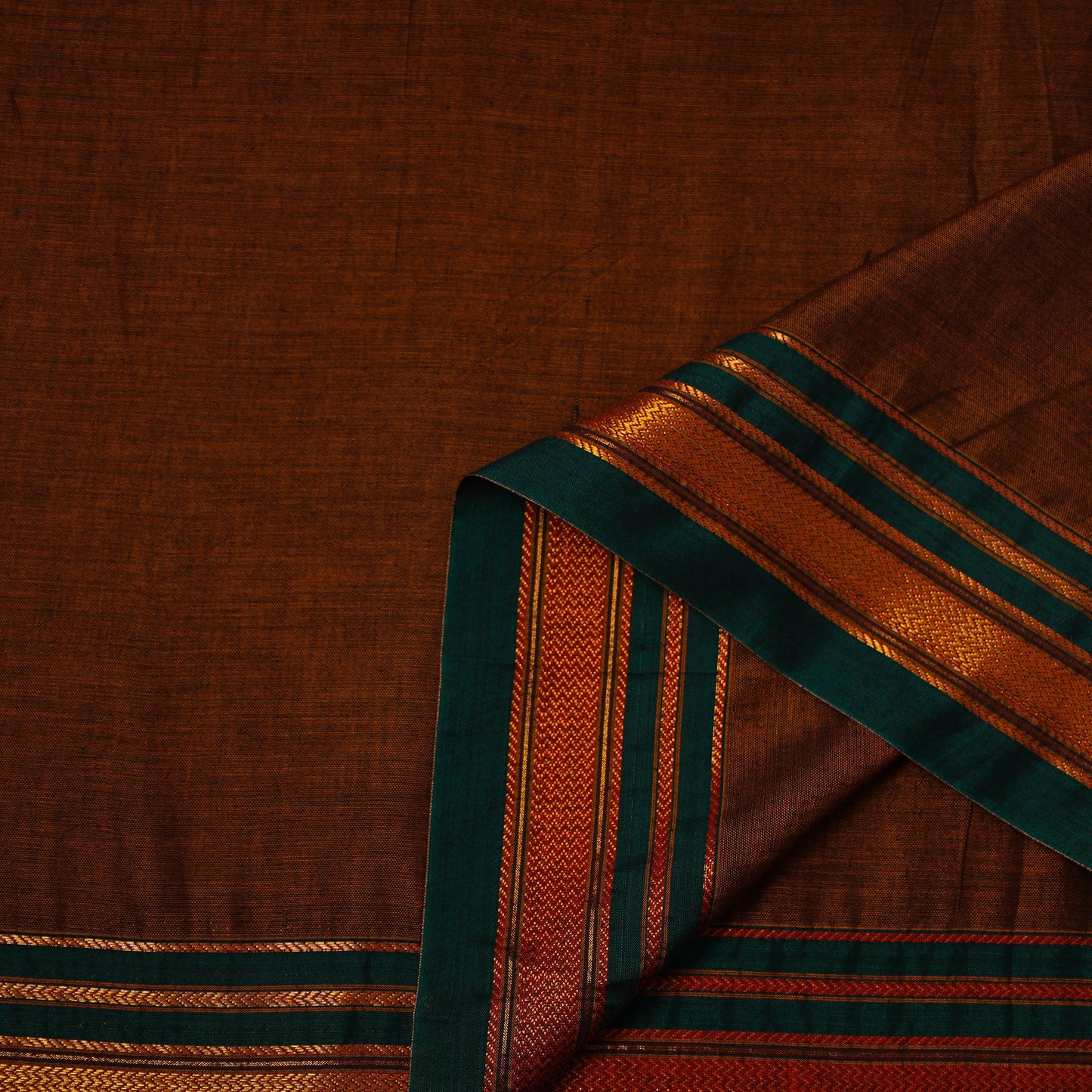  Brown Mercerised Cotton Dharwad Fabric