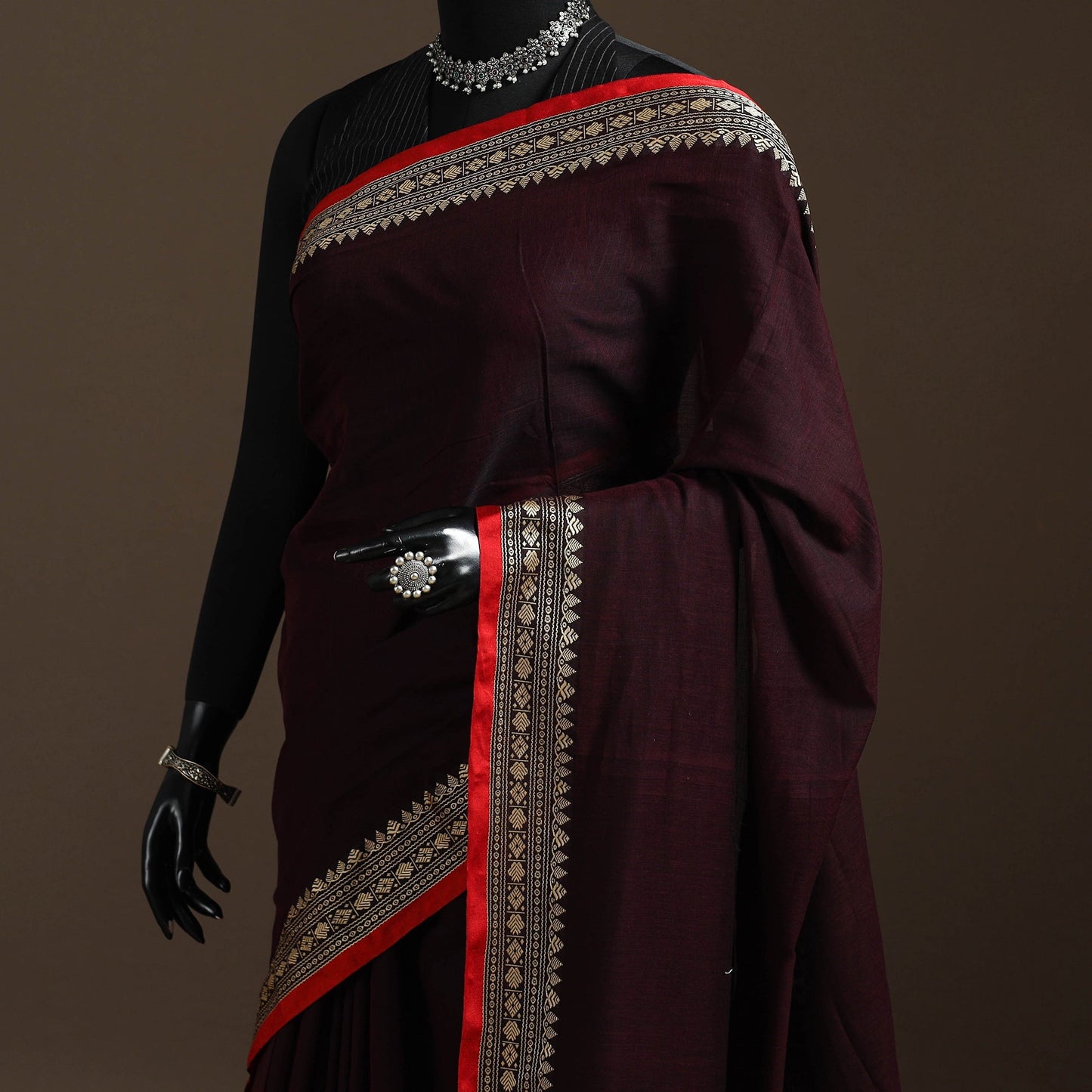 Mercerised cotton dharwad saree with thread border 20