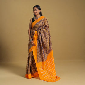 Mercerised Cotton Handloom Pochampally Ikat Saree