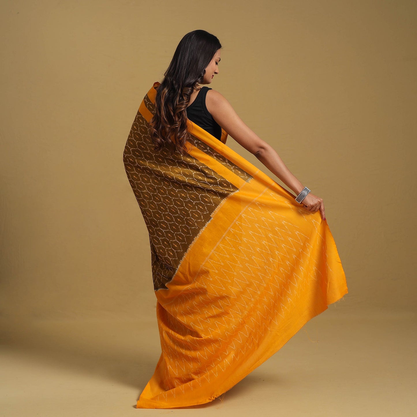 Mercerised Cotton Handloom Pochampally Ikat Saree