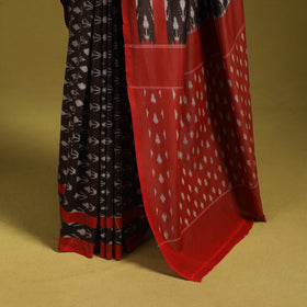 Brown - mercerised cotton handloom pochampally ikat saree