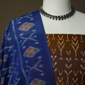 Handloom mercerised cotton pochampally ikat 2pc unstitched