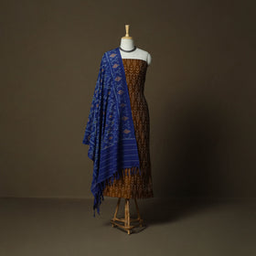 Handloom mercerised cotton pochampally ikat 2pc unstitched