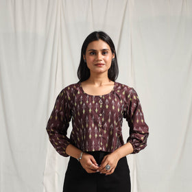 Buy Mercerised Cotton Pochampally Ikat Crop Top