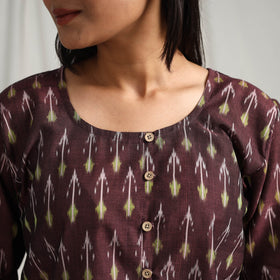 Buy Mercerised Cotton Pochampally Ikat Crop Top