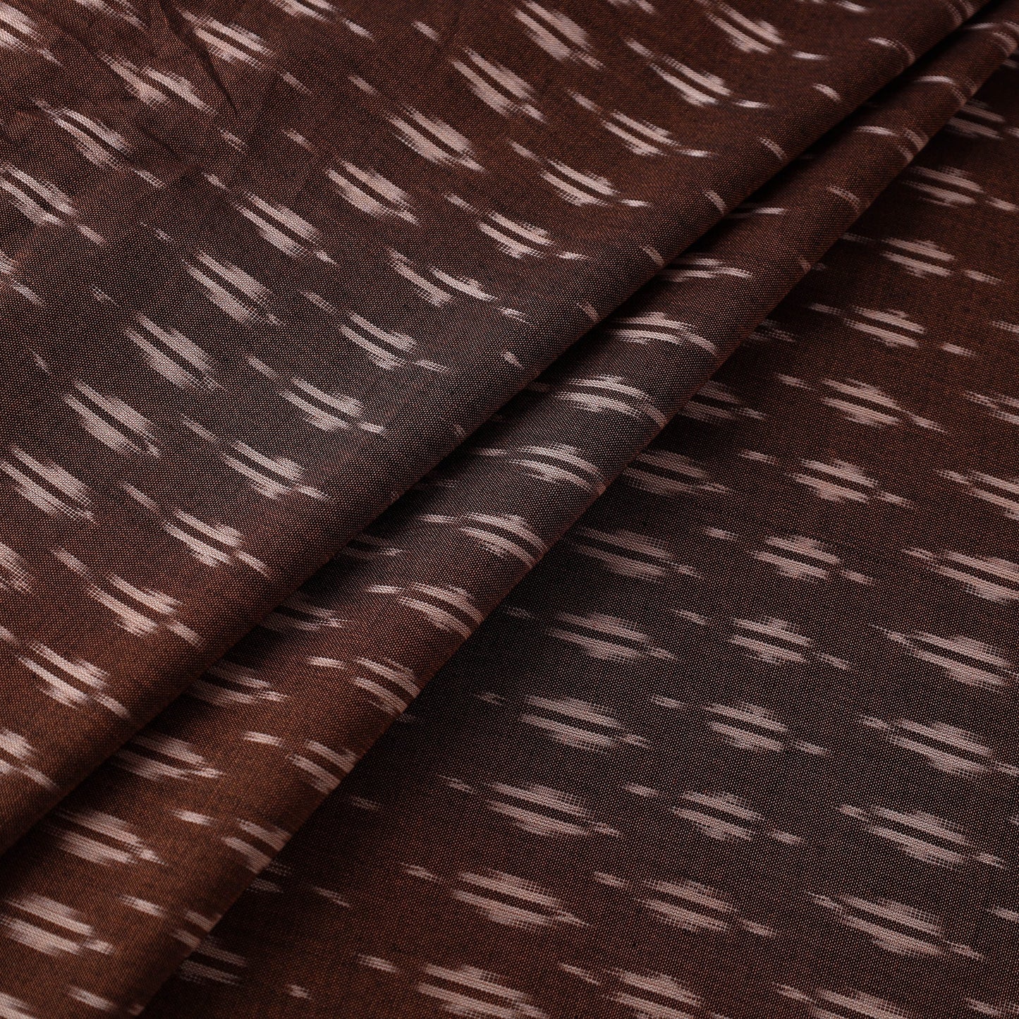  Brown Mercerised Cotton Pochampally Ikat Fabric