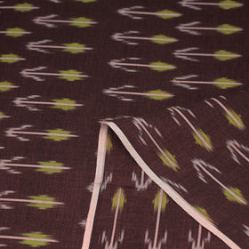 Buy Brown Mercerised Cotton Pochampally Ikat Fabric