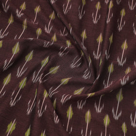 Buy Brown Mercerised Cotton Pochampally Ikat Fabric