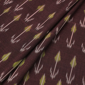 Buy Brown Mercerised Cotton Pochampally Ikat Fabric