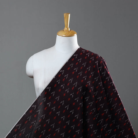  Brown Mercerised Cotton Pochampally Ikat Fabric
