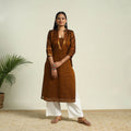  Brown Mercerised Cotton Straight Dharwad Kurta