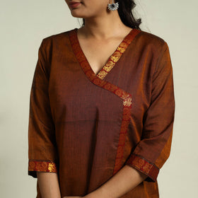  Brown Mercerised Cotton Straight Dharwad Kurta