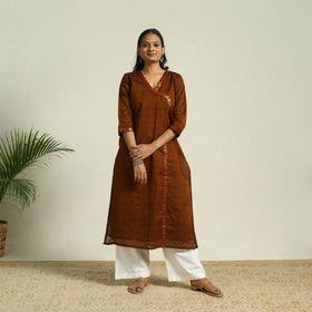  Brown Mercerised Cotton Straight Dharwad Kurta
