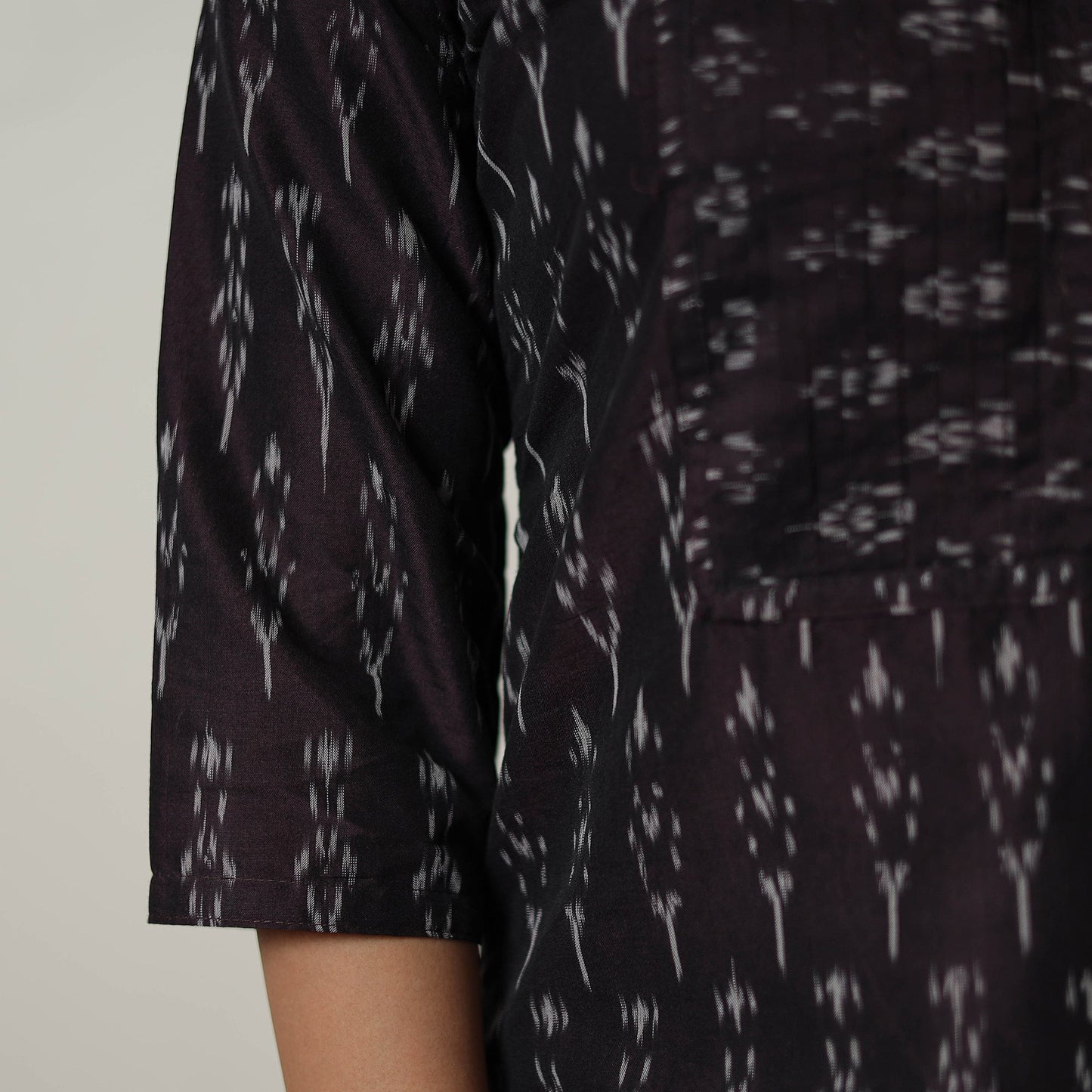 Buy Brown Mercerised Cotton Straight Pochampally Ikat Kurta