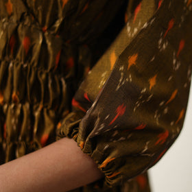 Buy Mercerized Cotton Flared Pochampally Ikat Dress