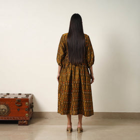 Buy Mercerized Cotton Flared Pochampally Ikat Dress