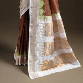 Mercerized cotton gadwal checks ilkal saree with temple