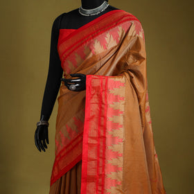 Brown - mercerized cotton ilkal saree with blouse 23