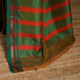 Brown - mercerized cotton ilkal saree with border 16